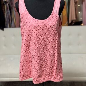 GAP Pink Eyelet Tank Top
